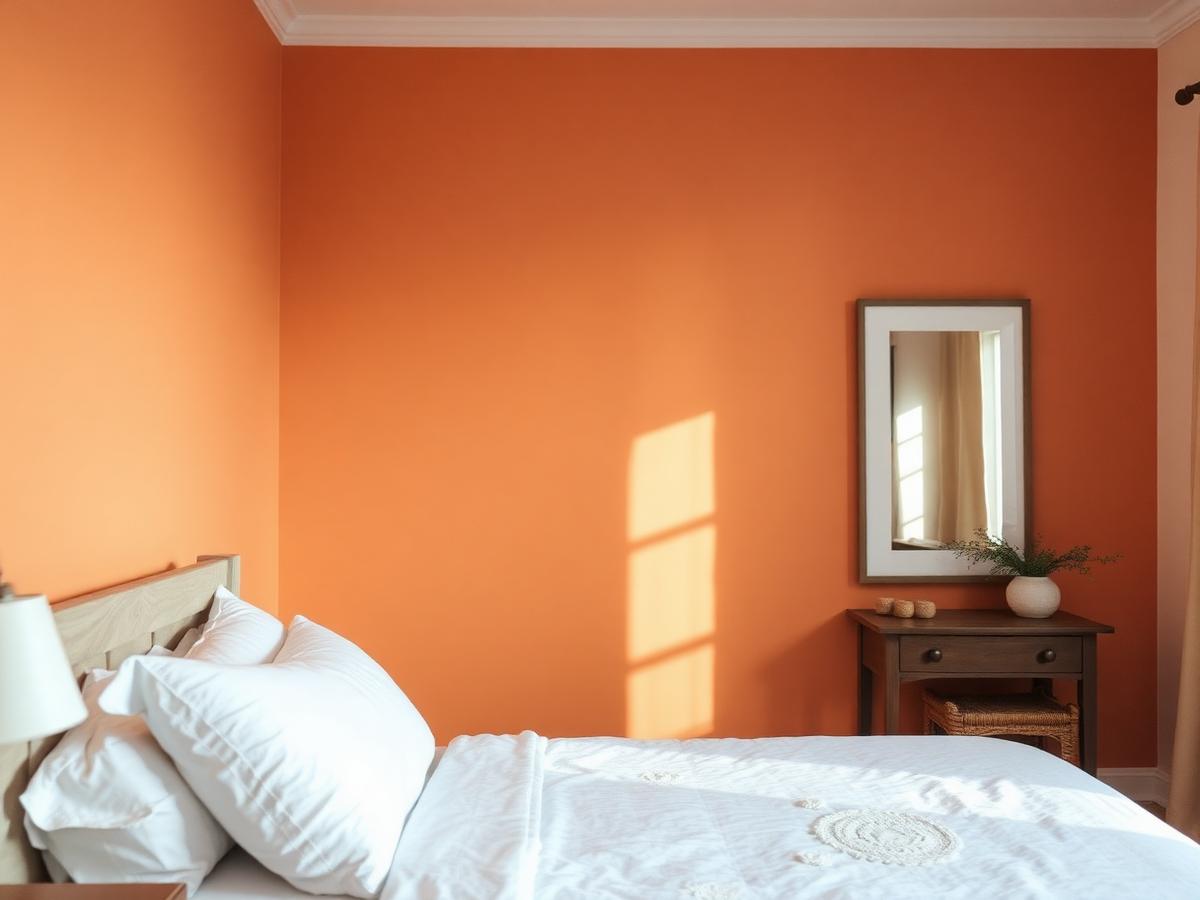 Soft apricot bedroom